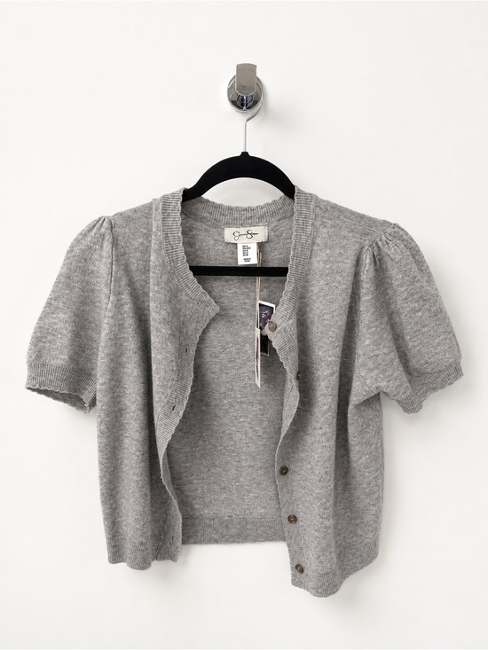 J. Crew Tops - J. Crew Heather Gray Short Sleeve Button Cardigan